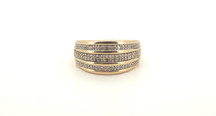 Men's 10ct Yellow Gold Straight Diamond Set Ring (Size P) - 505862