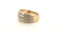 Men's 10ct Yellow Gold Straight Diamond Set Ring (Size P) - 505862