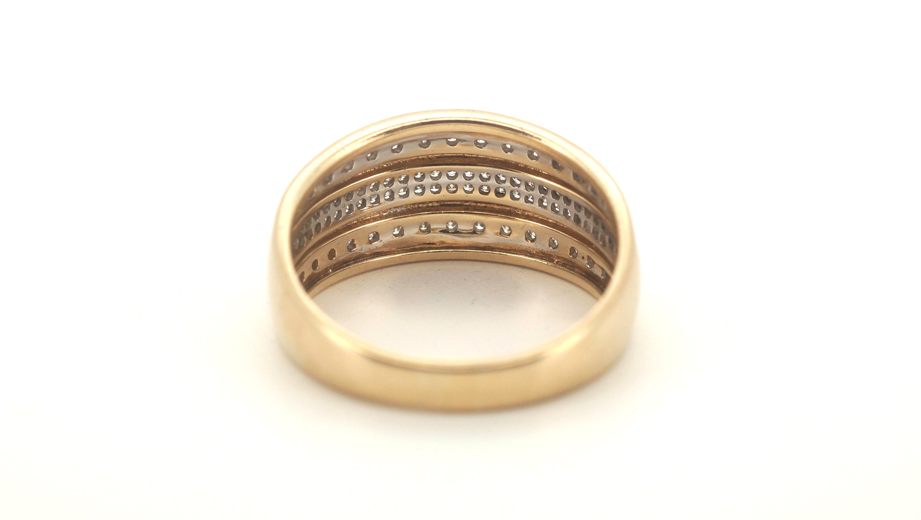 Men's 10ct Yellow Gold Straight Diamond Set Ring (Size P) - 505862