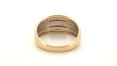 Men's 10ct Yellow Gold Straight Diamond Set Ring (Size P) - 505862