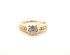 Ladies 9CT Yellow Gold CZ Stone Ring (Size: L, 2.4g) - 505280