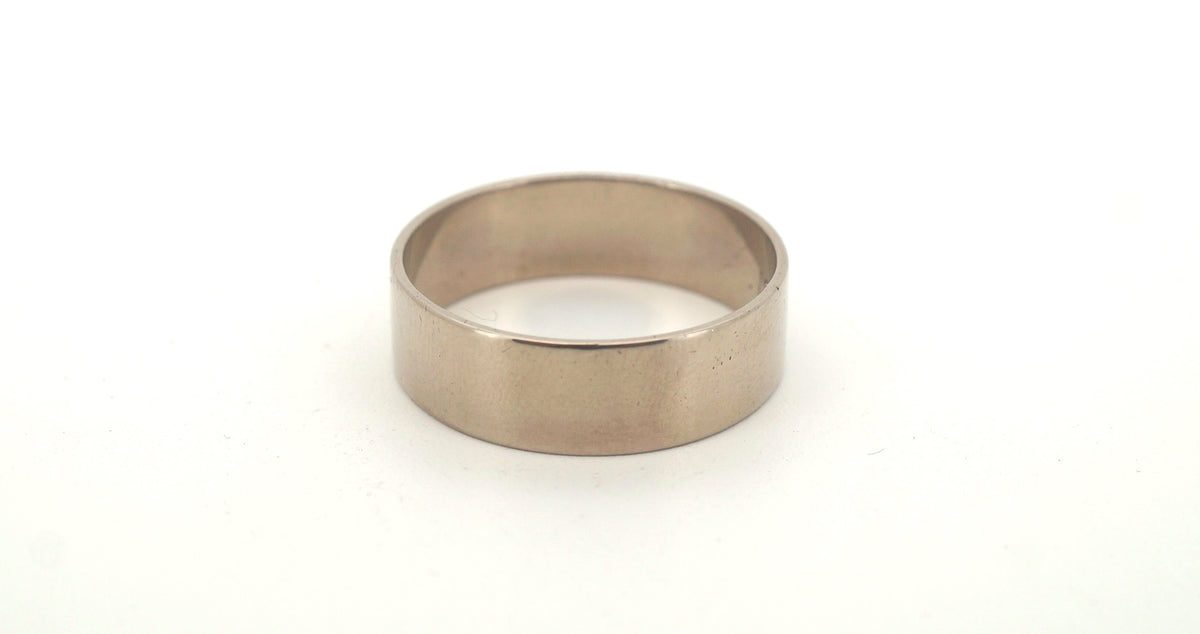 18ct White Gold Plain Band Ring (Size W 1/2) - 502773