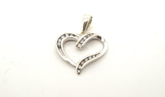9ct White Gold Heart Shaped Diamond Pendant - 505733