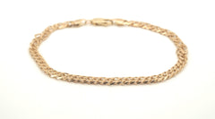 Mens 9ct Yellow Gold Double Curb Link Bracelet (19.5cm) - 506394