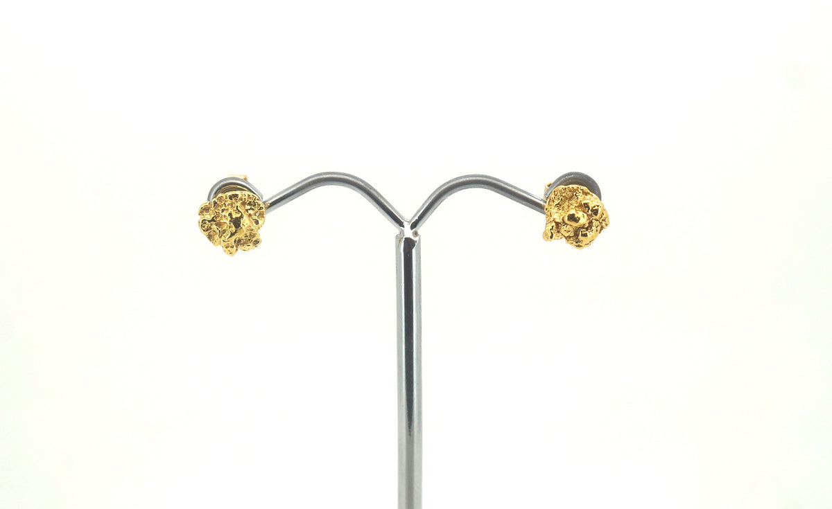 Ladies 22ct Gold Nugget Earrings with 18ct Yellow Gold Backing - 502653