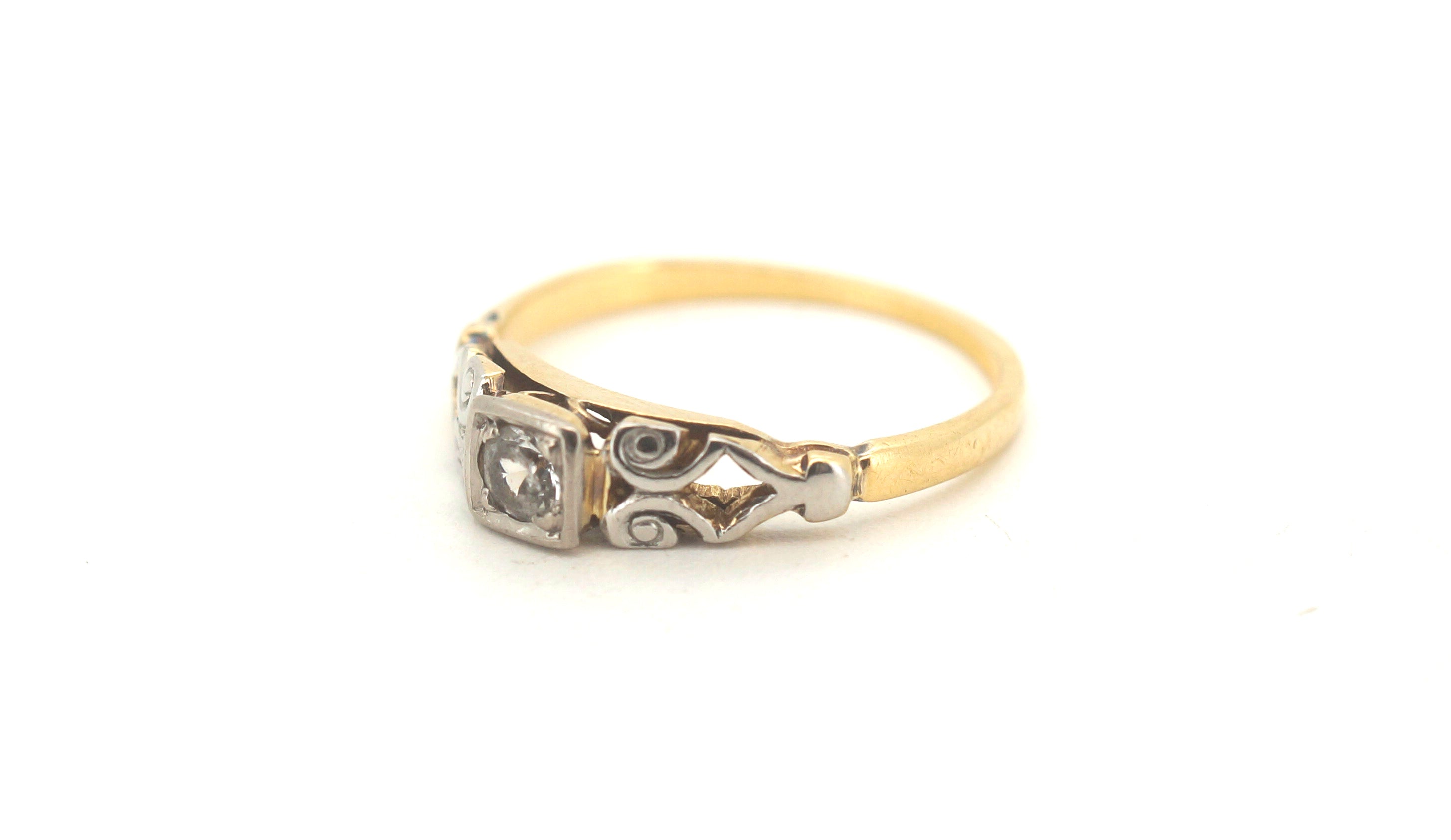 Unisex 18ct Yellow & White Gold (Size J 1/2) - 505122