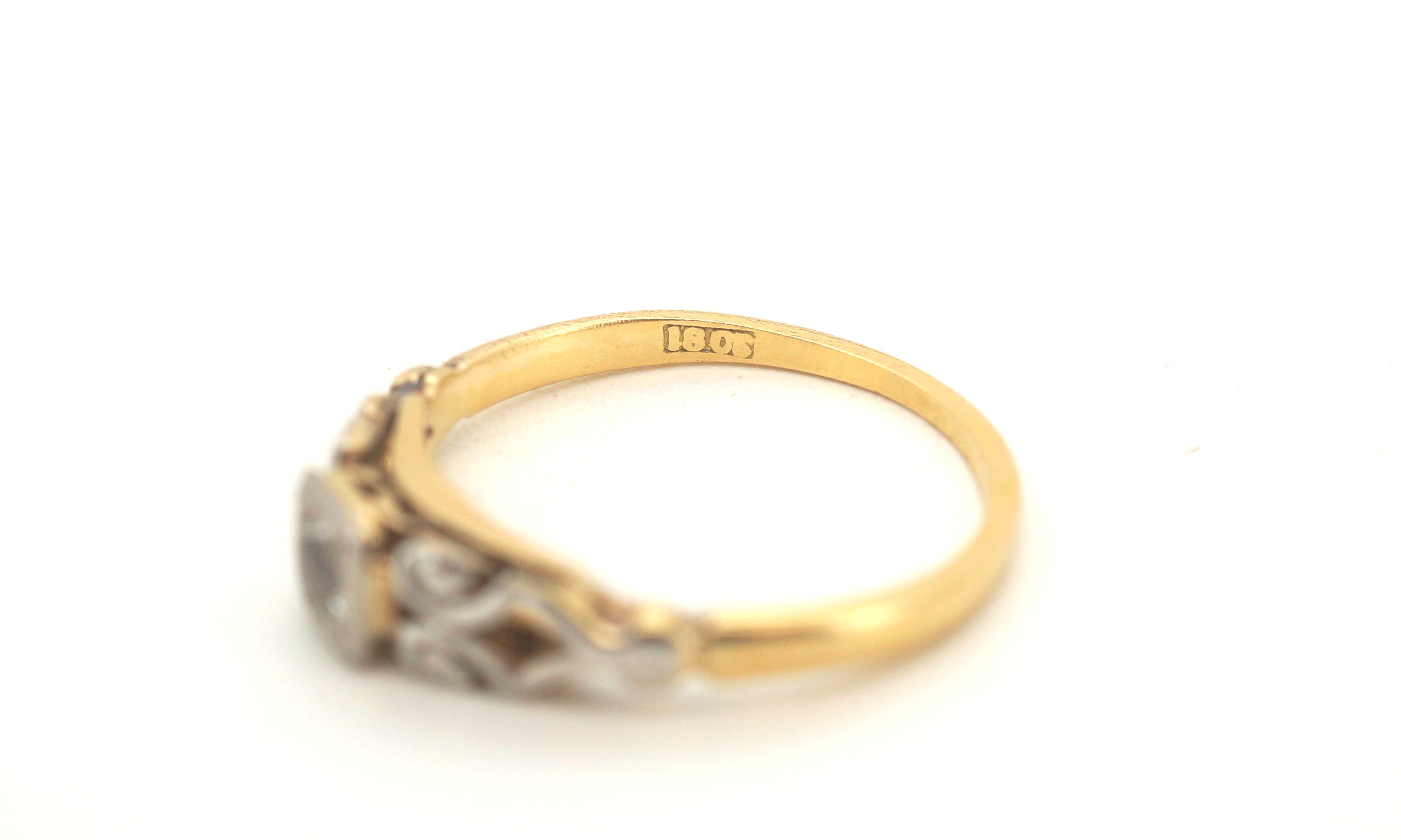 Unisex 18ct Yellow & White Gold (Size J 1/2) - 505122