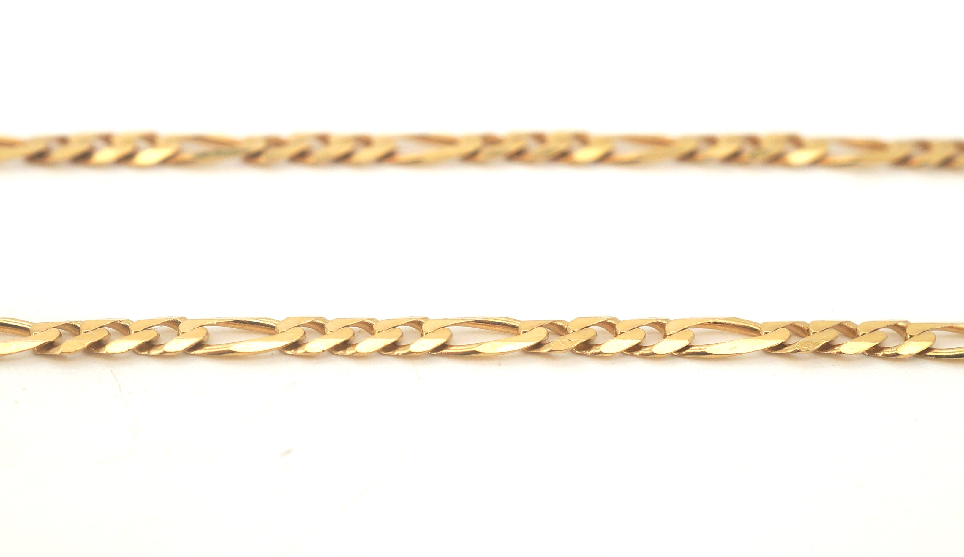 9ct Yellow Gold Figaro Curb Link Necklace (50cm) - 505333