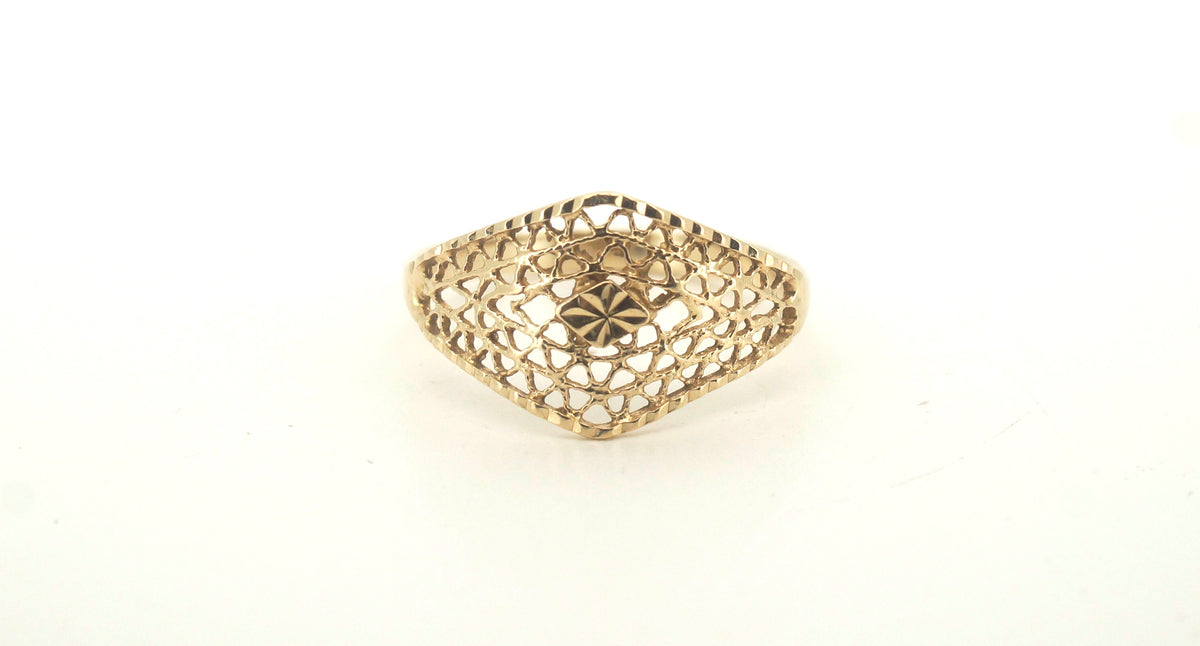 Ladies 9ct Yellow Gold Ring (Size O) - 505538