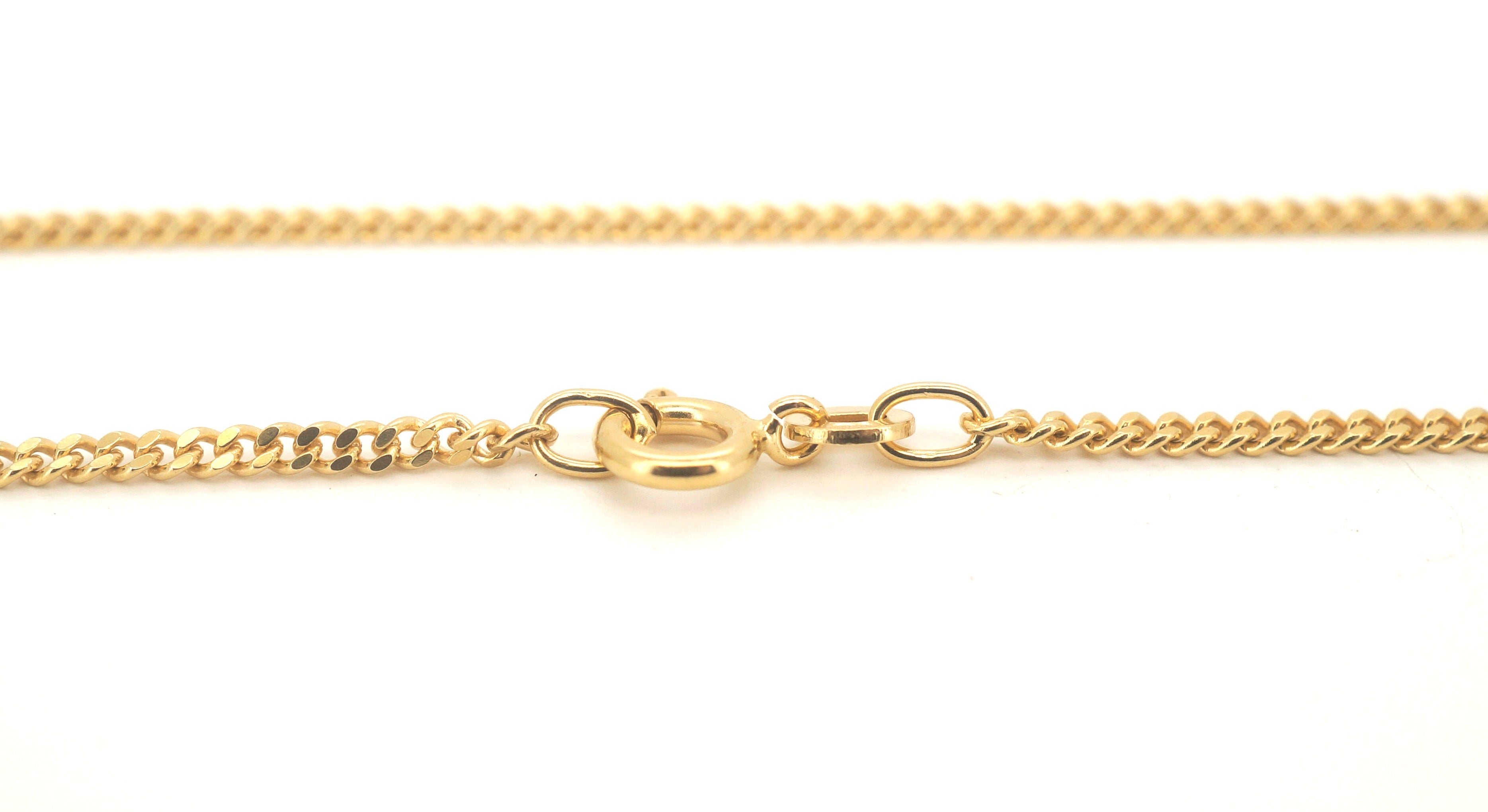 18ct Yellow Gold Thick Curb Link Necklace with Pendant (60cm) - 505500