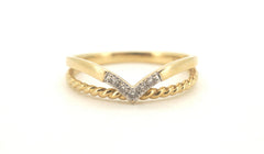 Ladies 9ct Yellow Gold Dress Ring (Size M) - 506547