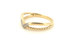 Ladies 9ct Yellow Gold Dress Ring (Size M) - 506547