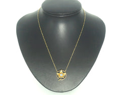Ladies 14ct Yellow Gold Leaf Themed Necklace/Pendant (41cm) - 505419