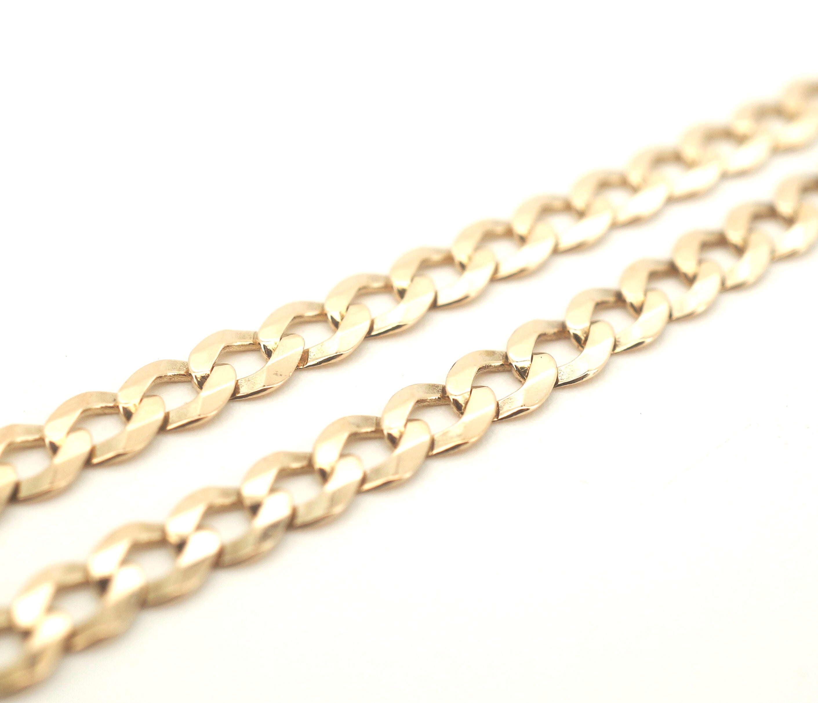 Unisex Solid 9CT Yellow Gold Curb Link Necklace (55cm, 10.2g) - 503833