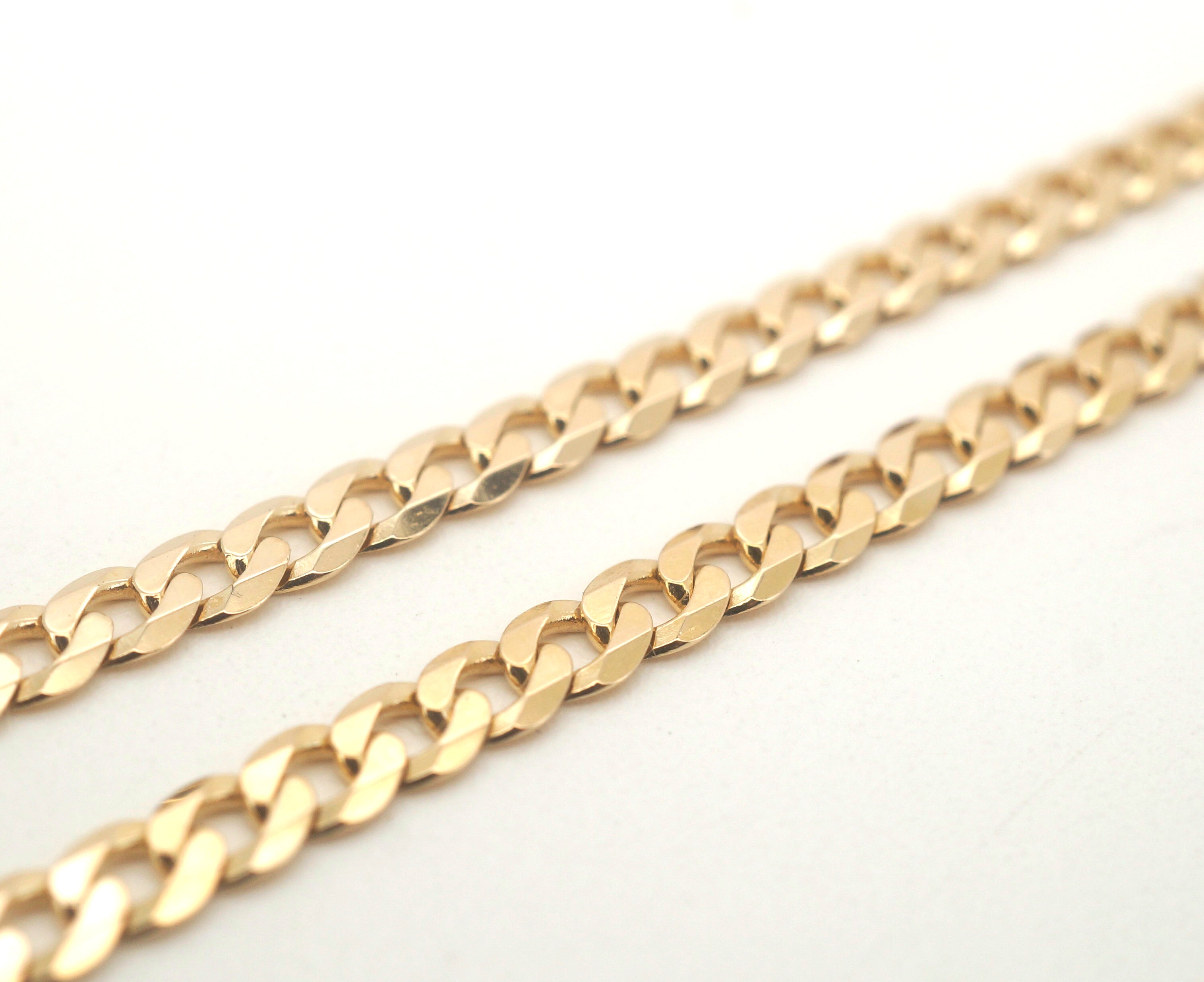 Unisex Solid 9CT Yellow Gold Curb Link Necklace (58cm, 12.33g) - 505864