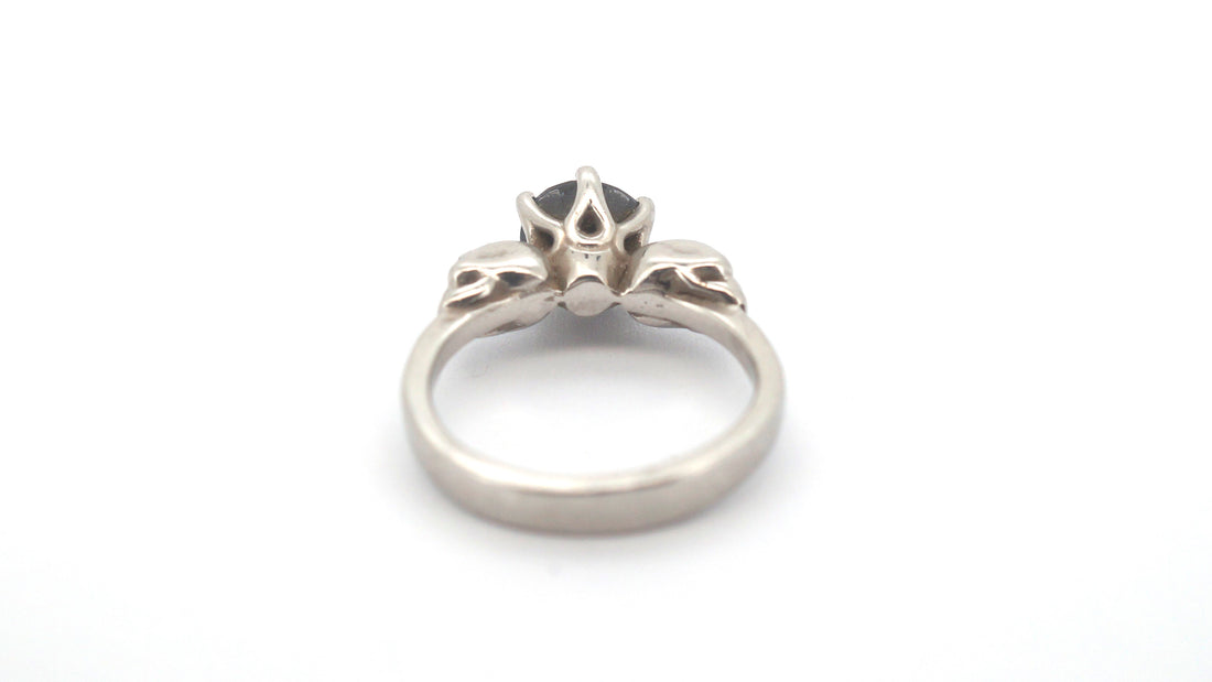 950pt Platinum and Treated Black Diamond Skull Themed Ring (Size G) - 504067