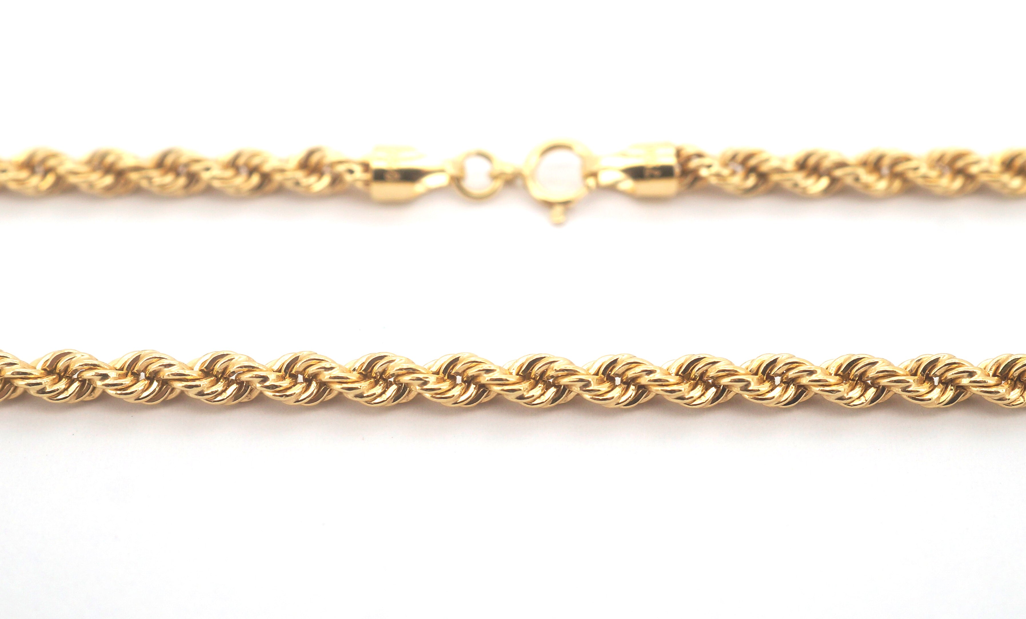 Men's 18ct Yellow Gold Rope Link Necklace with Jesus Pendant (59cm) - 506843