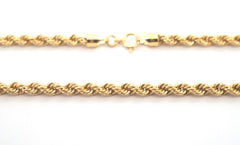 Men's 18ct Yellow Gold Rope Link Necklace with Jesus Pendant (59cm) - 506843