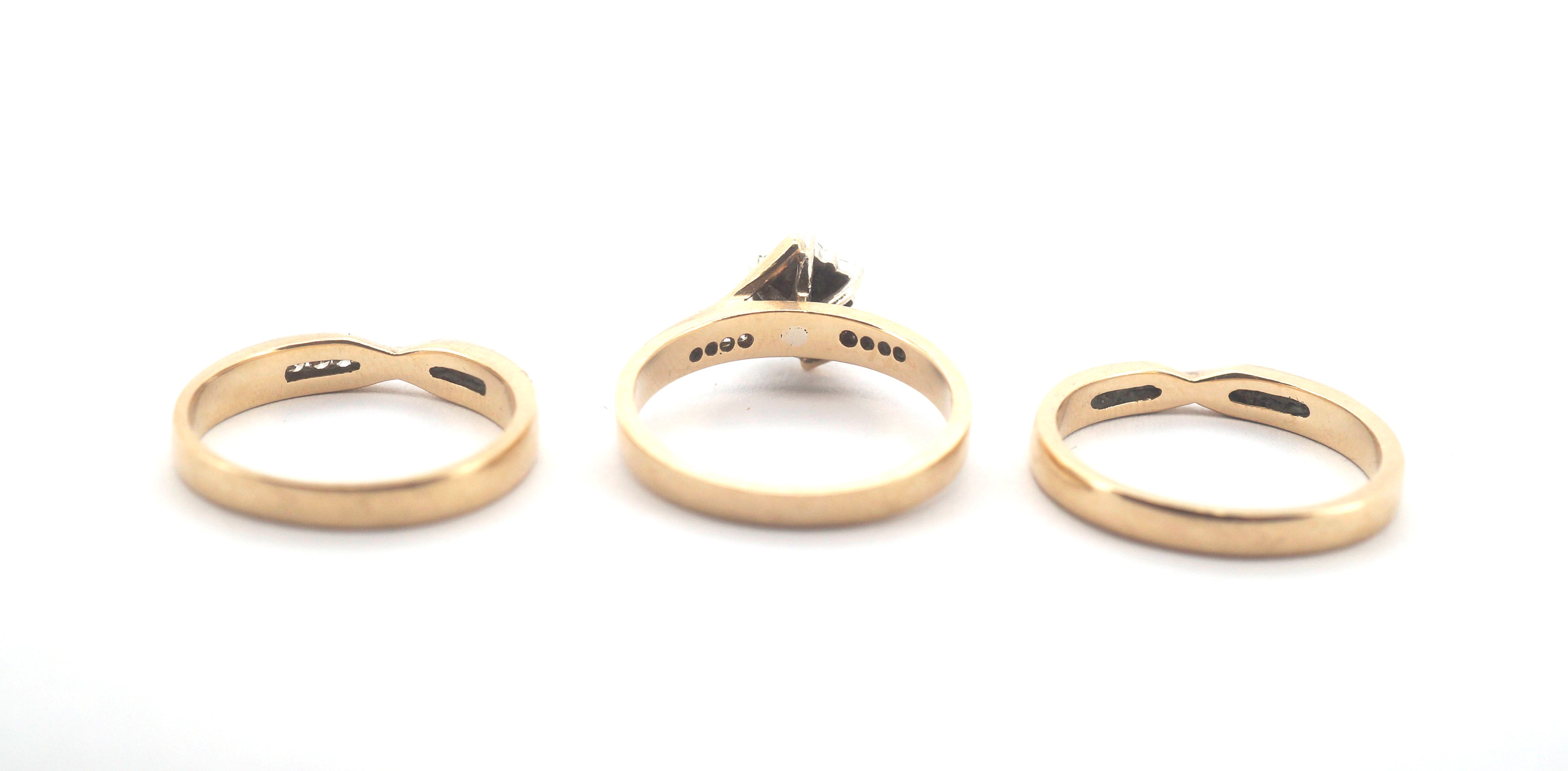 Ladies Michael Hill 9CT Yellow Gold Diamond Trilogy Ring Set (Size N 1/2) - 504886
