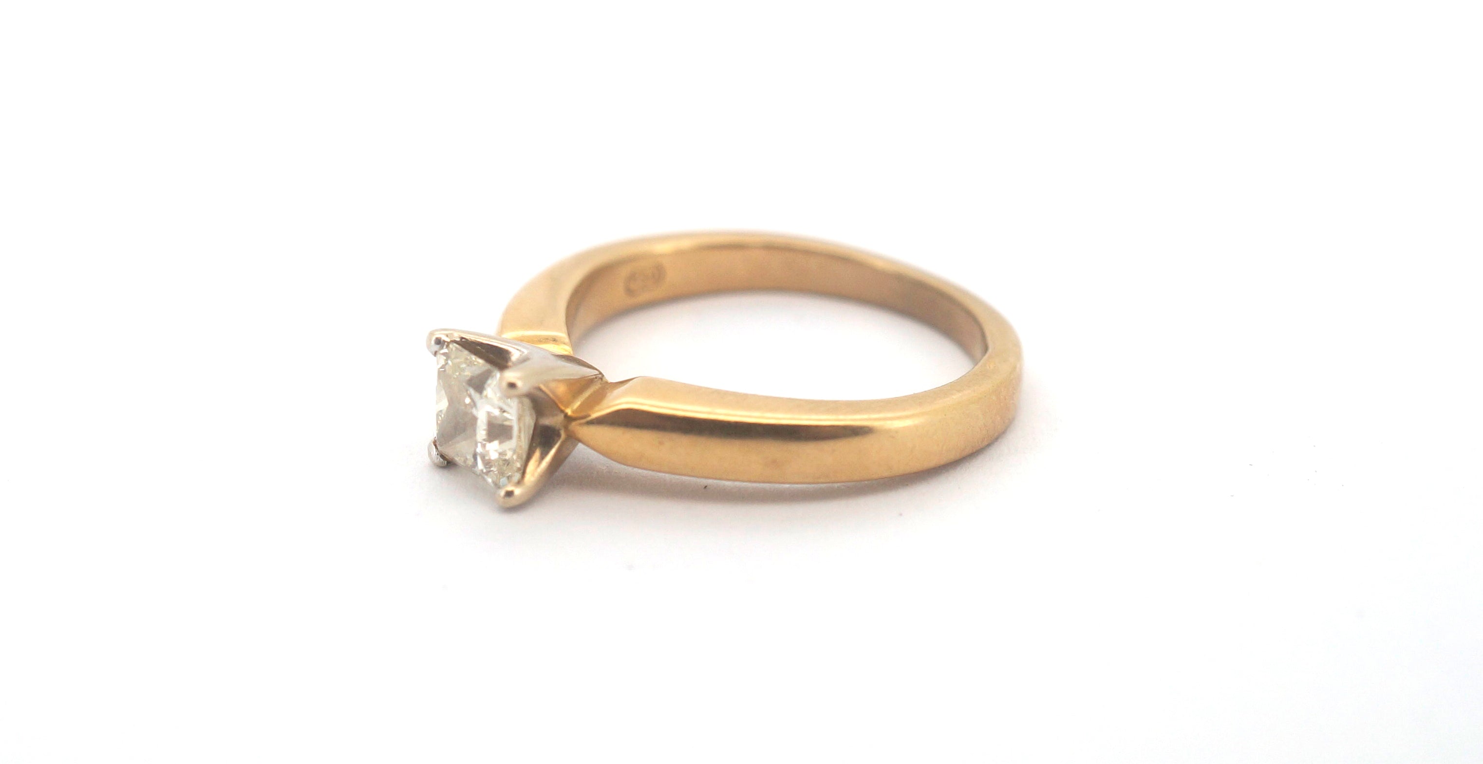 18ct Yellow & White Gold Diamond Engagement Ring (Size H) - 505176
