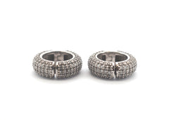 Unisex 14CT White Gold Synthetic Diamond Earrings - 505309