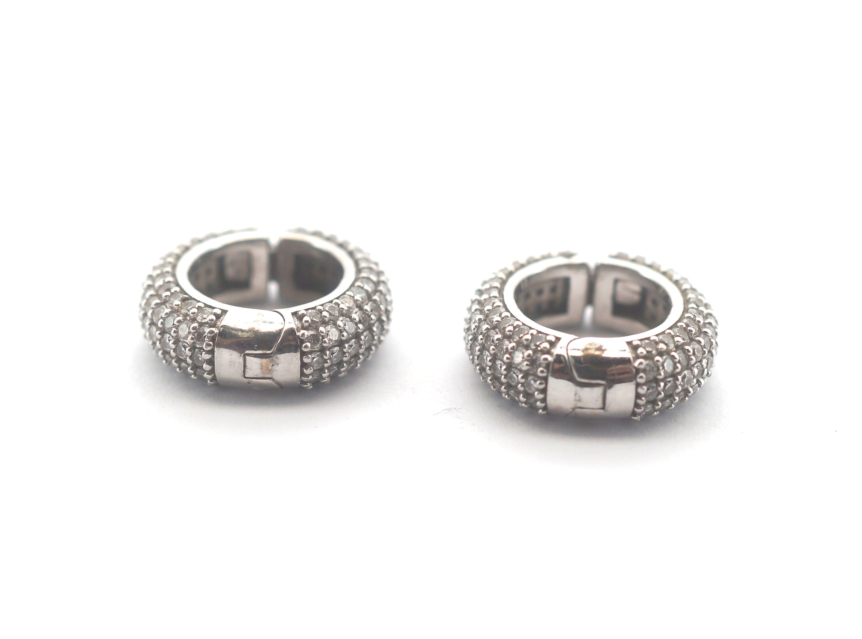 Unisex 14CT White Gold Synthetic Diamond Earrings - 505309