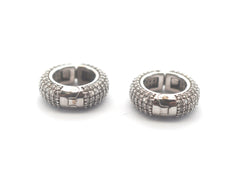 Unisex 14CT White Gold Synthetic Diamond Earrings - 505309