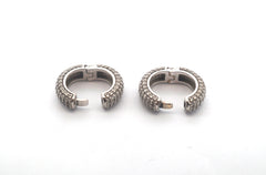 Unisex 14CT White Gold Synthetic Diamond Earrings - 505309
