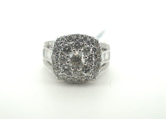 Ladies Stunning 9CT White Gold Diamond Cluster Ring (Size: L) - AD 32707