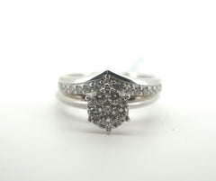 Ladies 9CT White Gold Diamond Ring Set - 214693