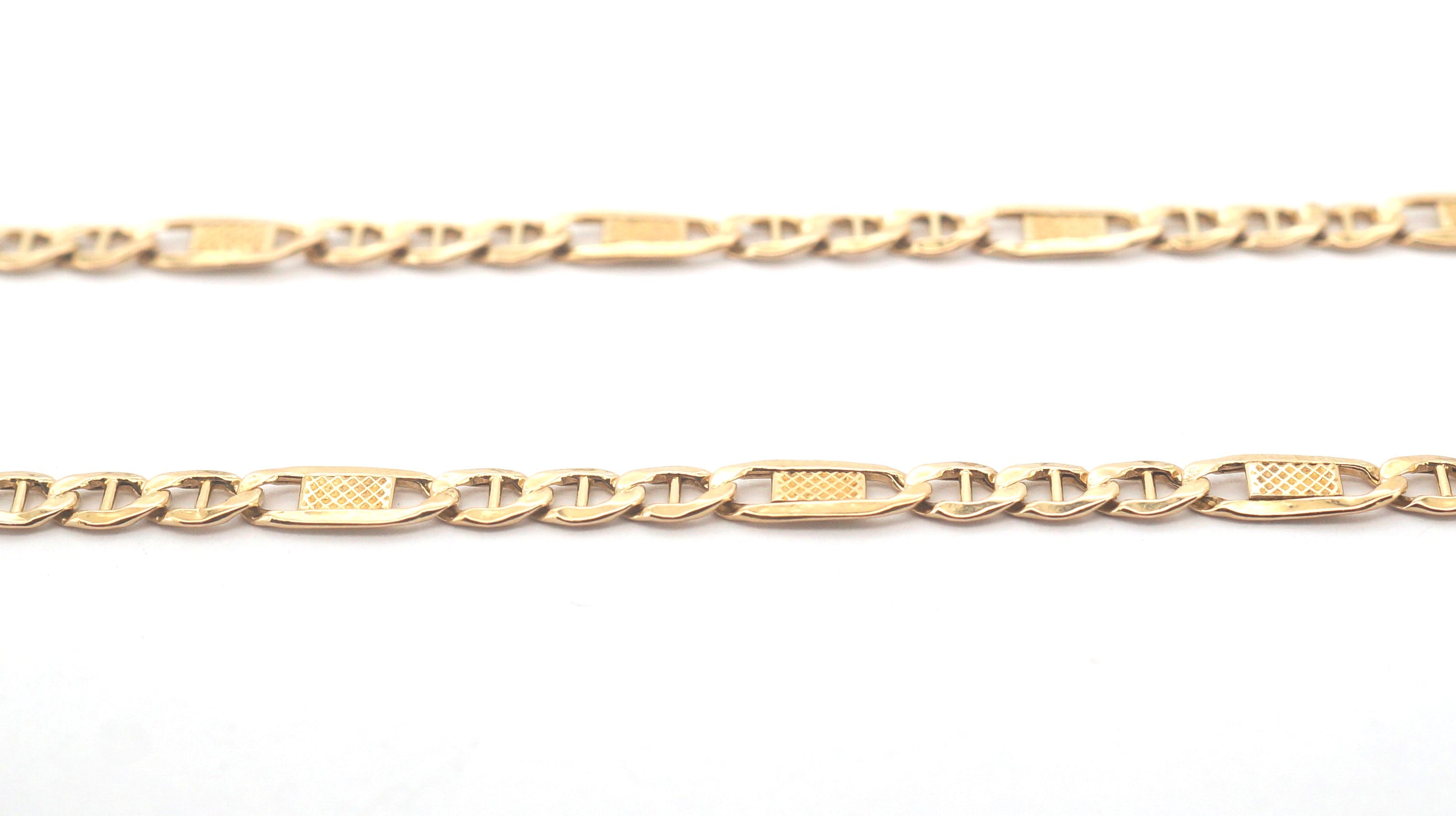 9ct Yellow Gold Anchor/Figaro Chain Necklace (50cm) - 505279