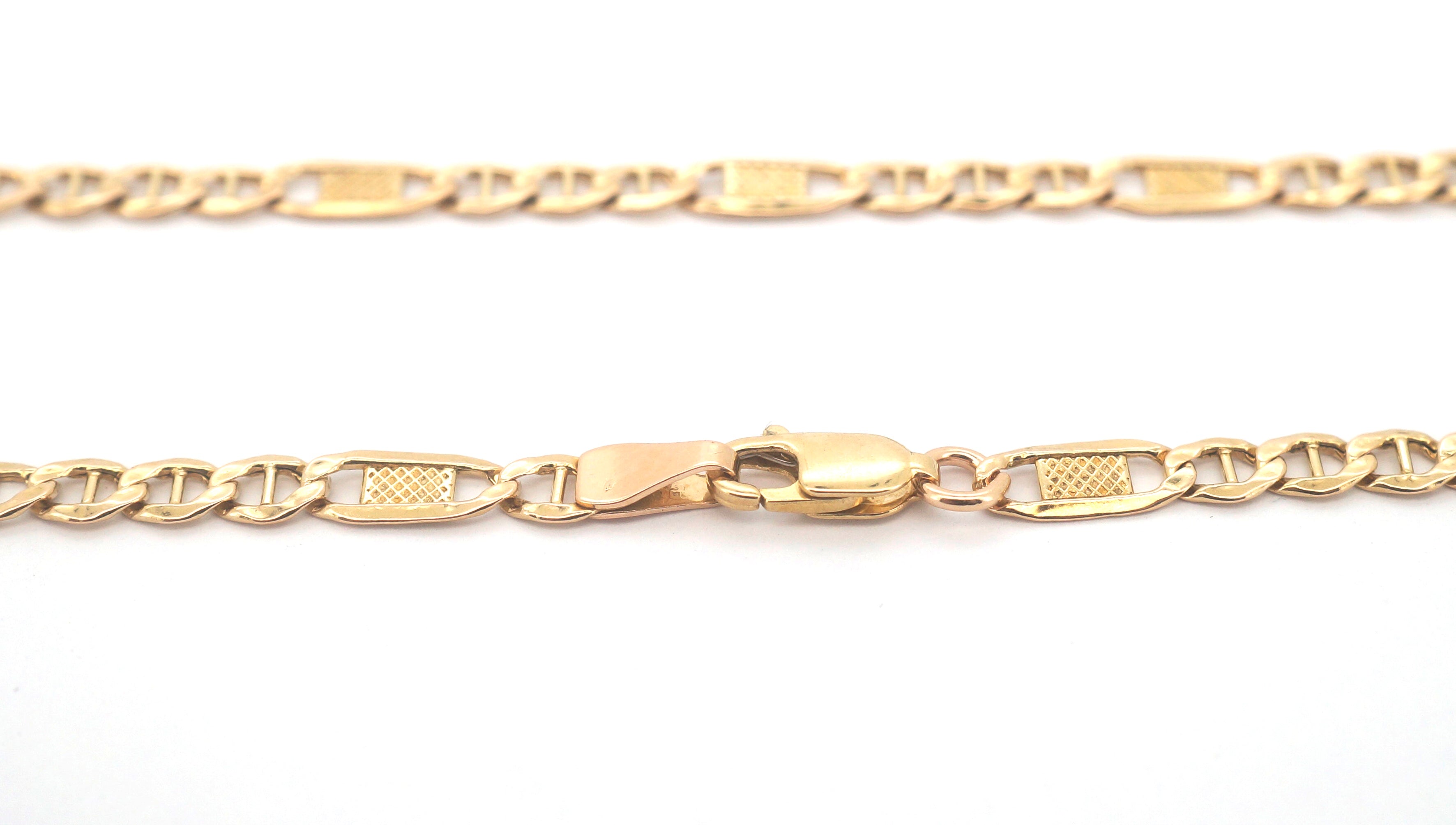 9ct Yellow Gold Anchor/Figaro Chain Necklace (50cm) - 505279