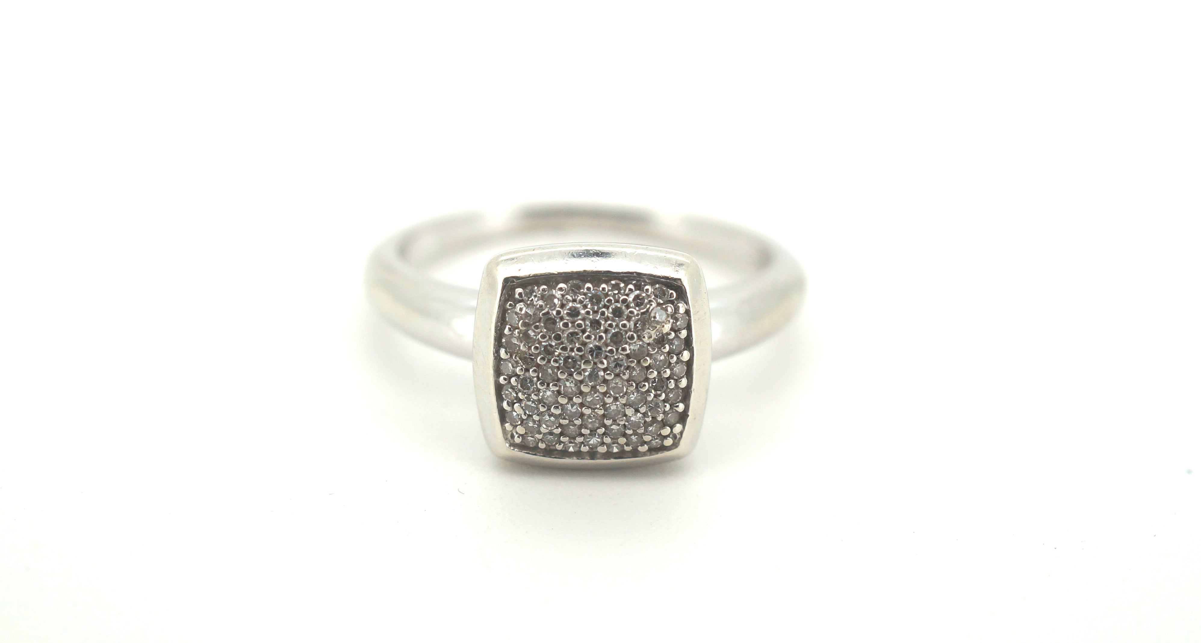 Ladies 10ct White Gold Diamond Ring (Size N) - 502831
