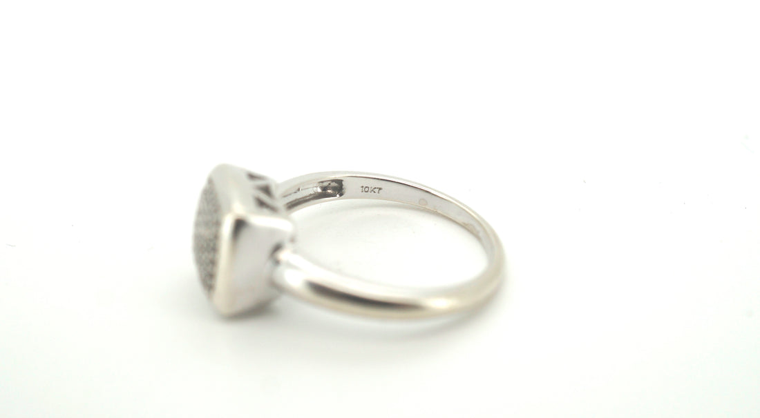 Ladies 10ct White Gold Diamond Ring (Size N) - 502831