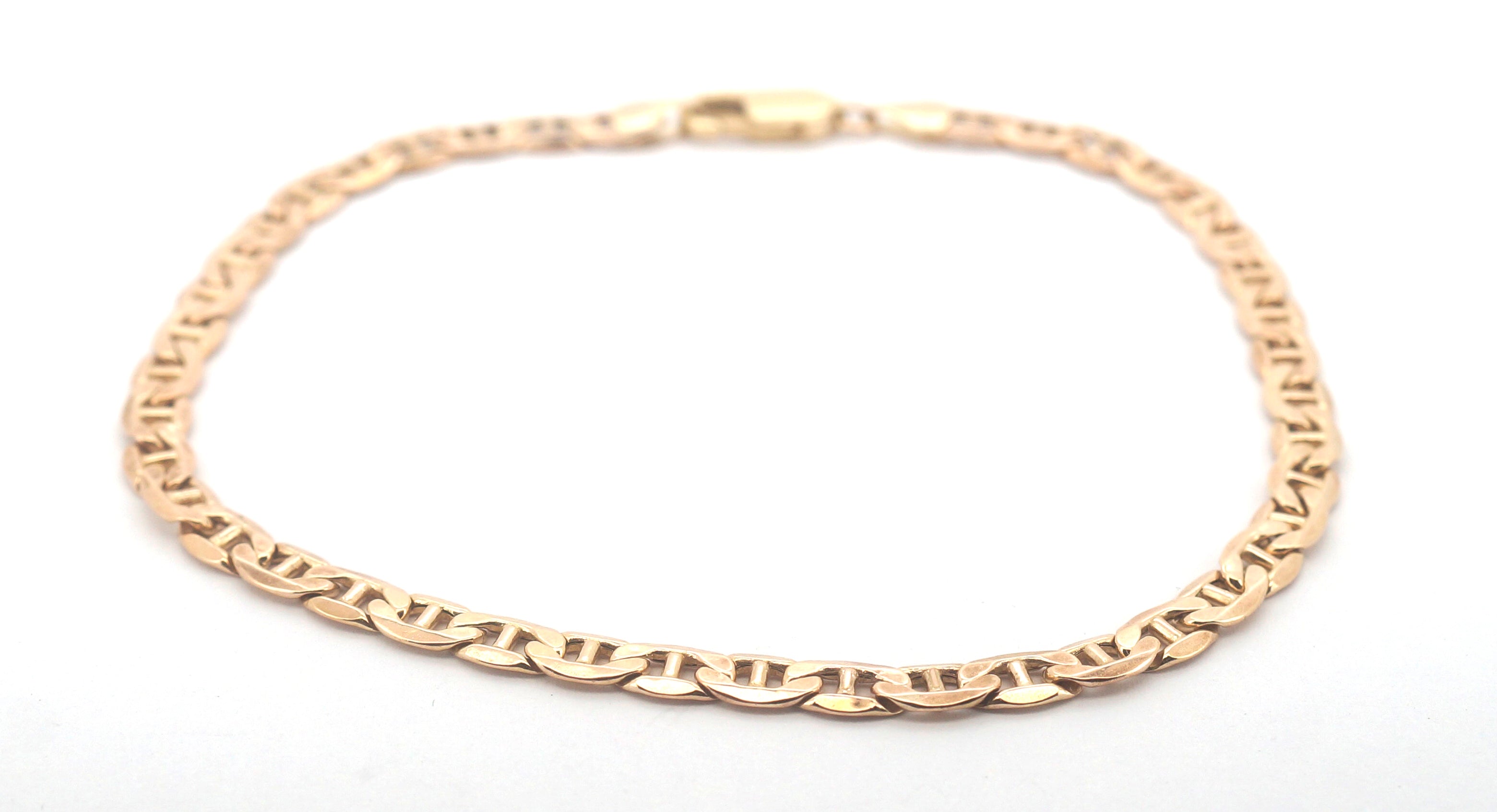 Ladies 9ct Yellow Gold Anchor Link Bracelet (25) - 506070