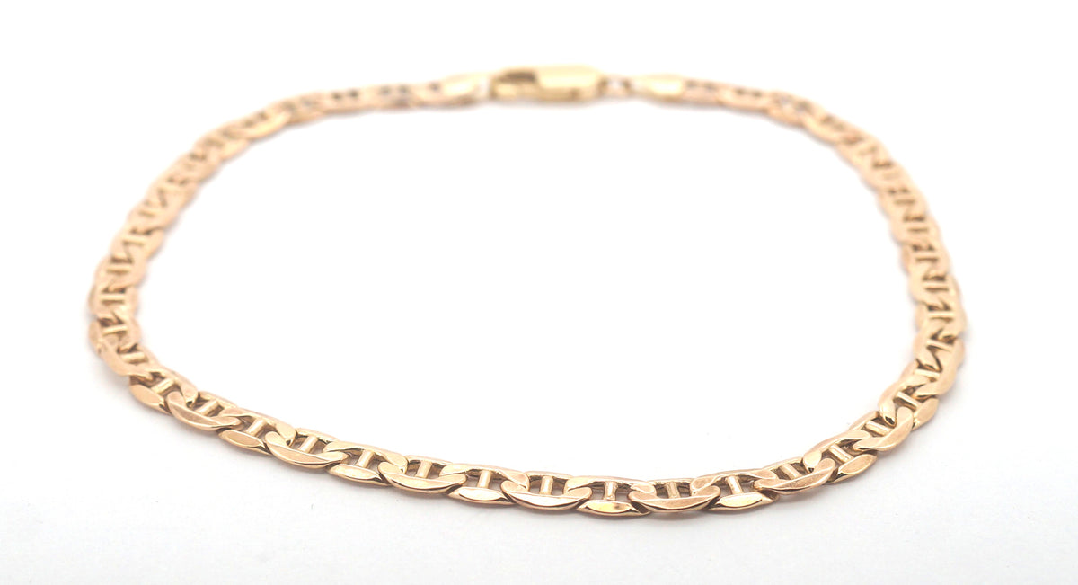 Ladies 9ct Yellow Gold Anchor Link Bracelet (25) - 506070