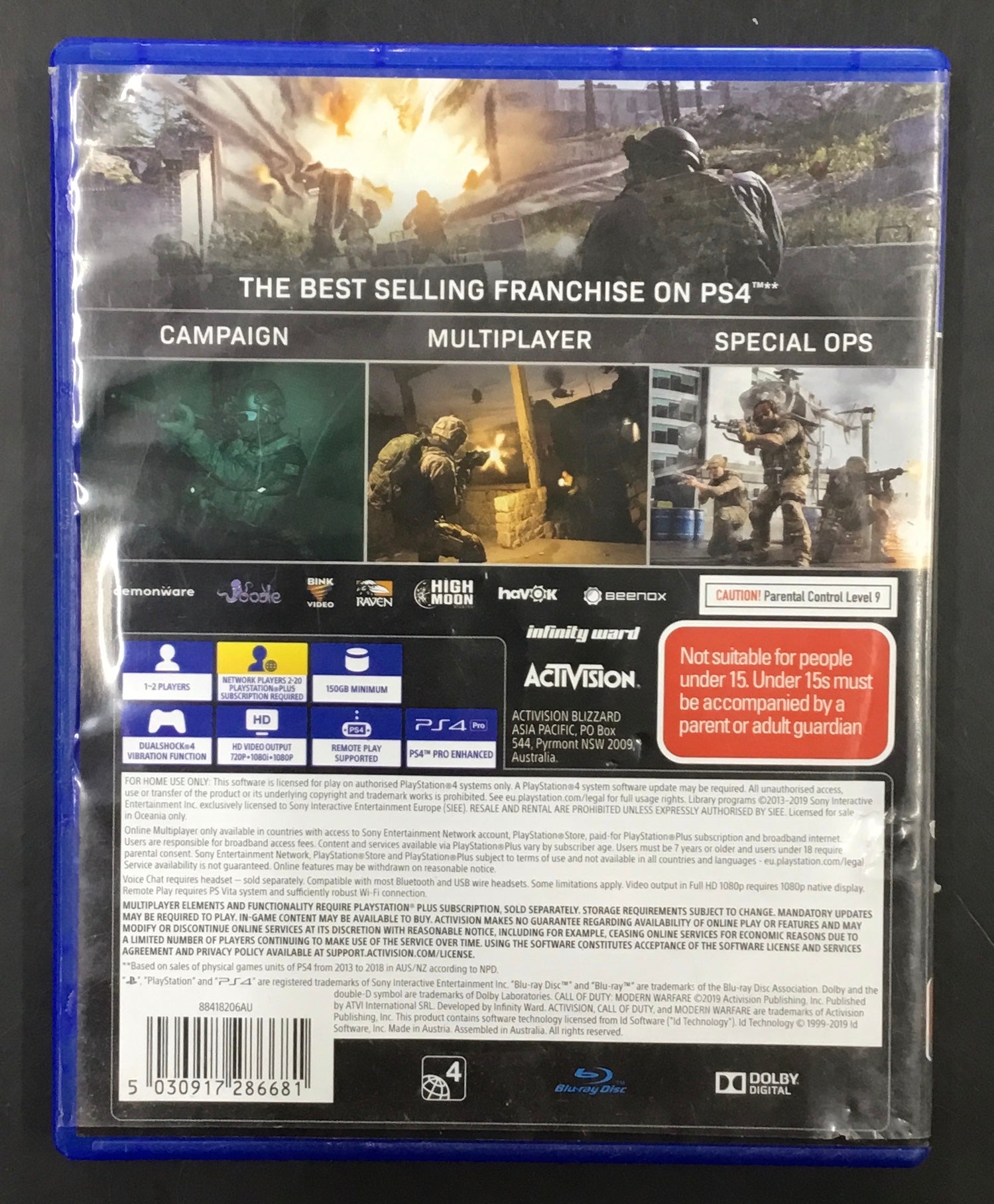 PS4 GAME CALL of DUTY MODERN WARFARE Ref#512222