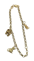 Ladies 9ct Yellow Gold Charm Bracelet (Length 20cm) Ref#507097