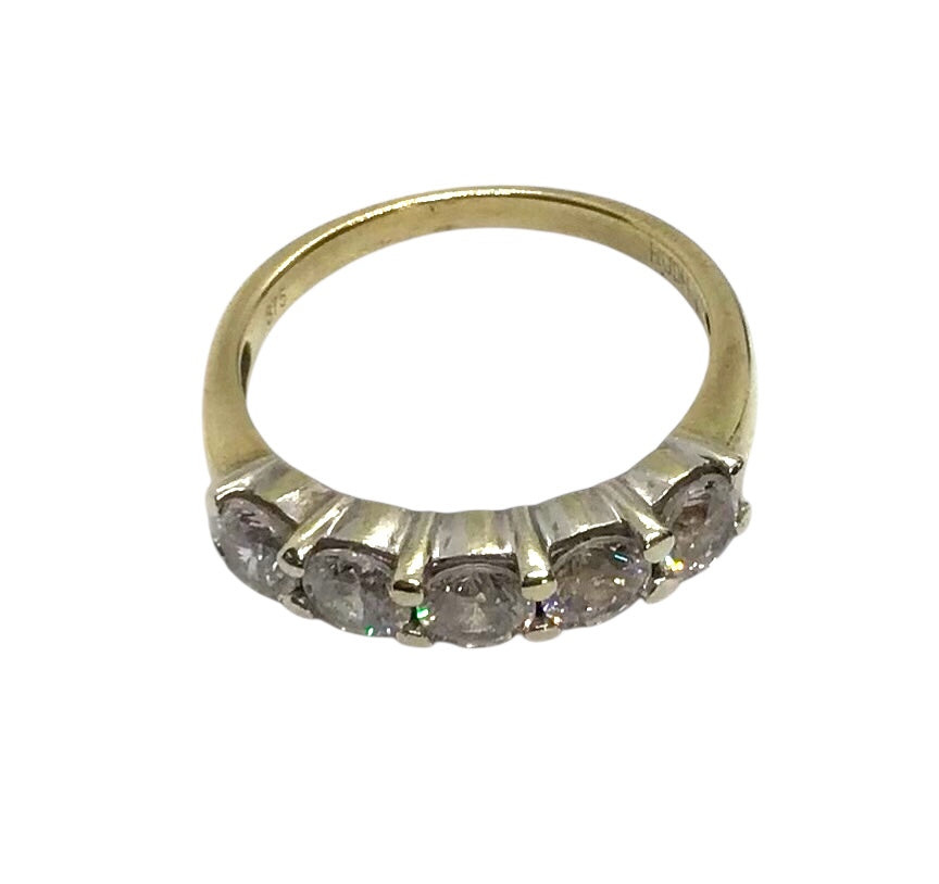 Ladies 9ct Yellow Gold Dress Ring (Size M 1/2) Ref#506873