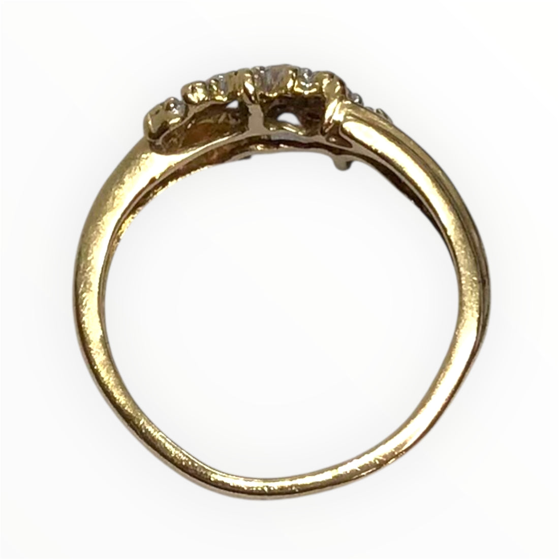 Ladies 9ct Gold Diamond Ring (Size K) Ref#513600