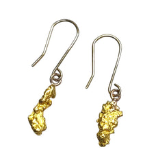 Ladies 23ct Gold Nugget Drop Earrings Ref#506495