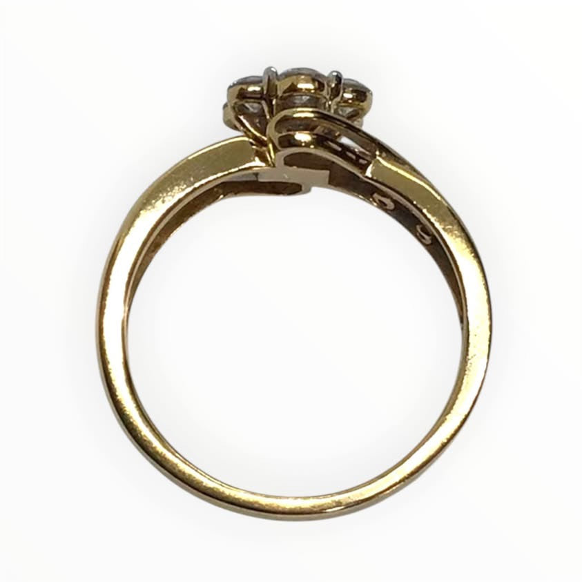 Ladies 10k Gold Diamond Ring (Size O) Ref#513125