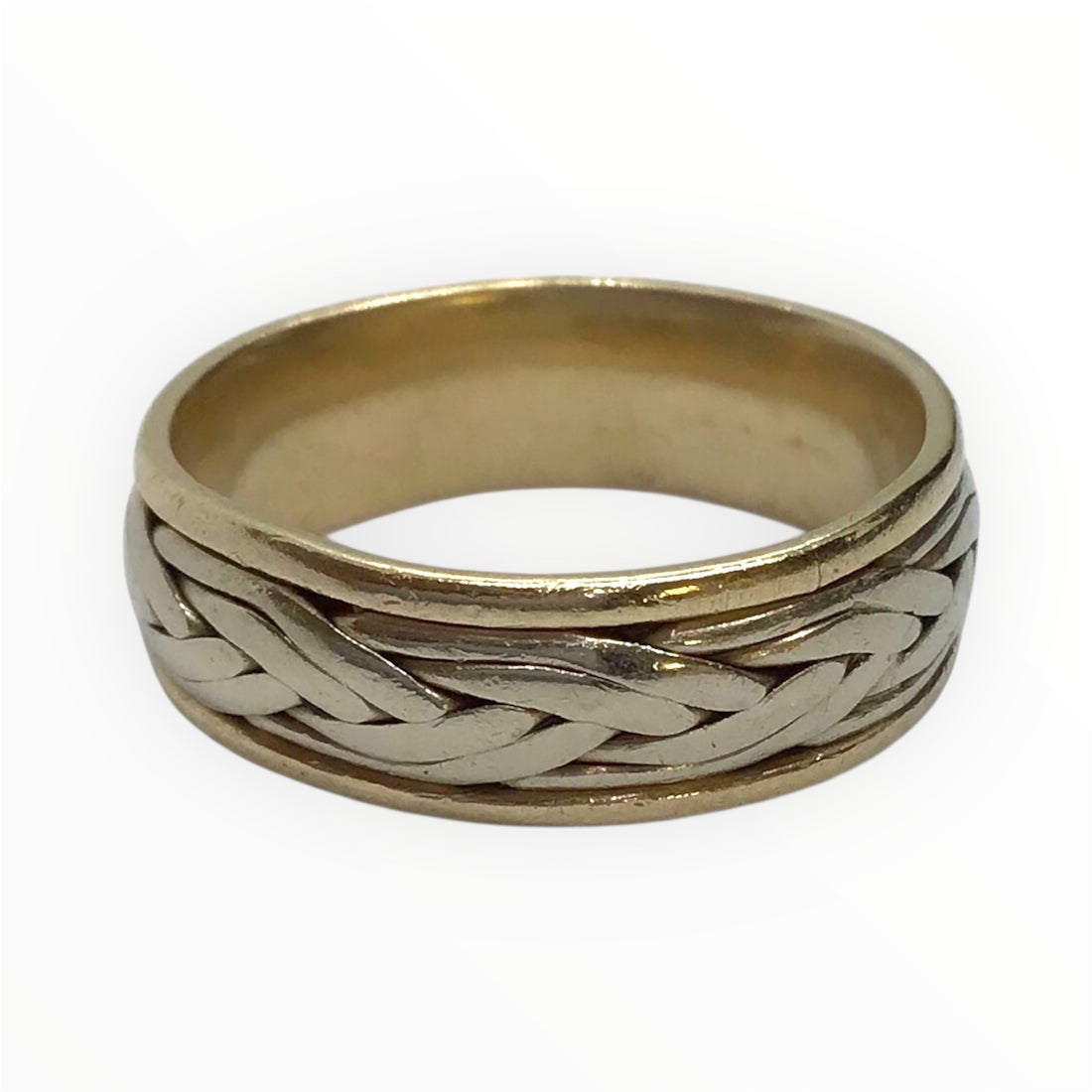 Unisex 9ct Gold Patterned Ring (Size Q) Ref#513709