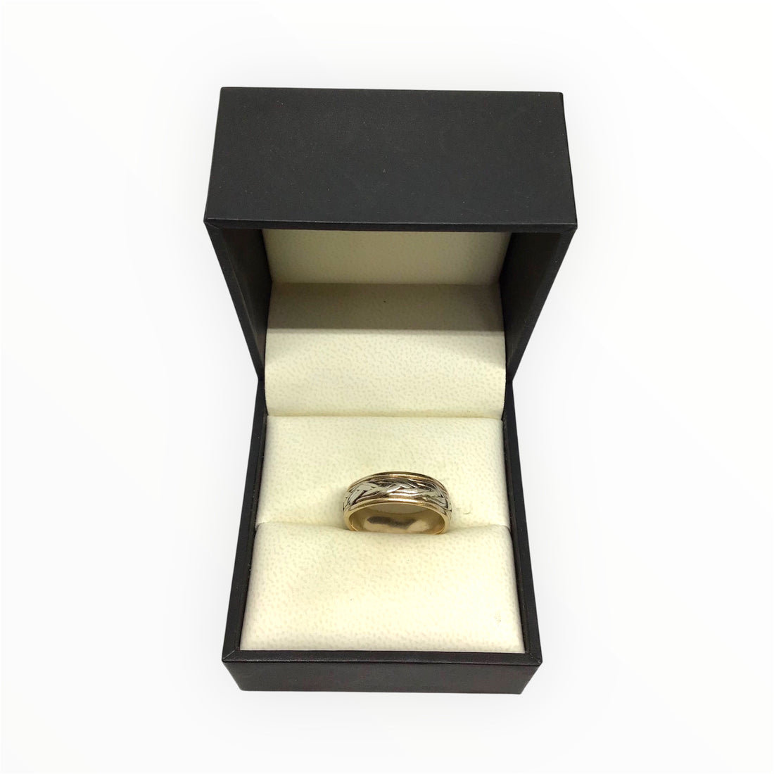 Unisex 9ct Gold Patterned Ring (Size Q) Ref#513709